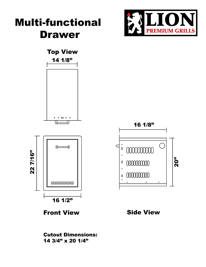 Lion Premium Grill <br> Multi Function Drawer - L55628