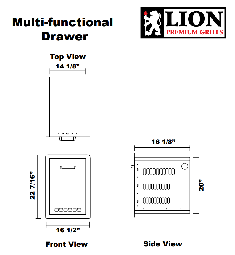 Lion Premium Grill <br> Multi Function Drawer - L55628
